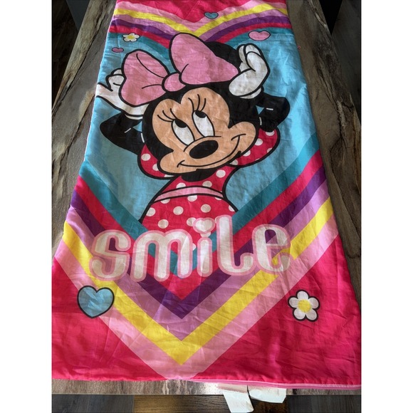 Toddler Girls Disney Mini‎ Mouse Pink Soft Sleeping Bag Blanket Warm 53x27 - Picture 1 of 4
